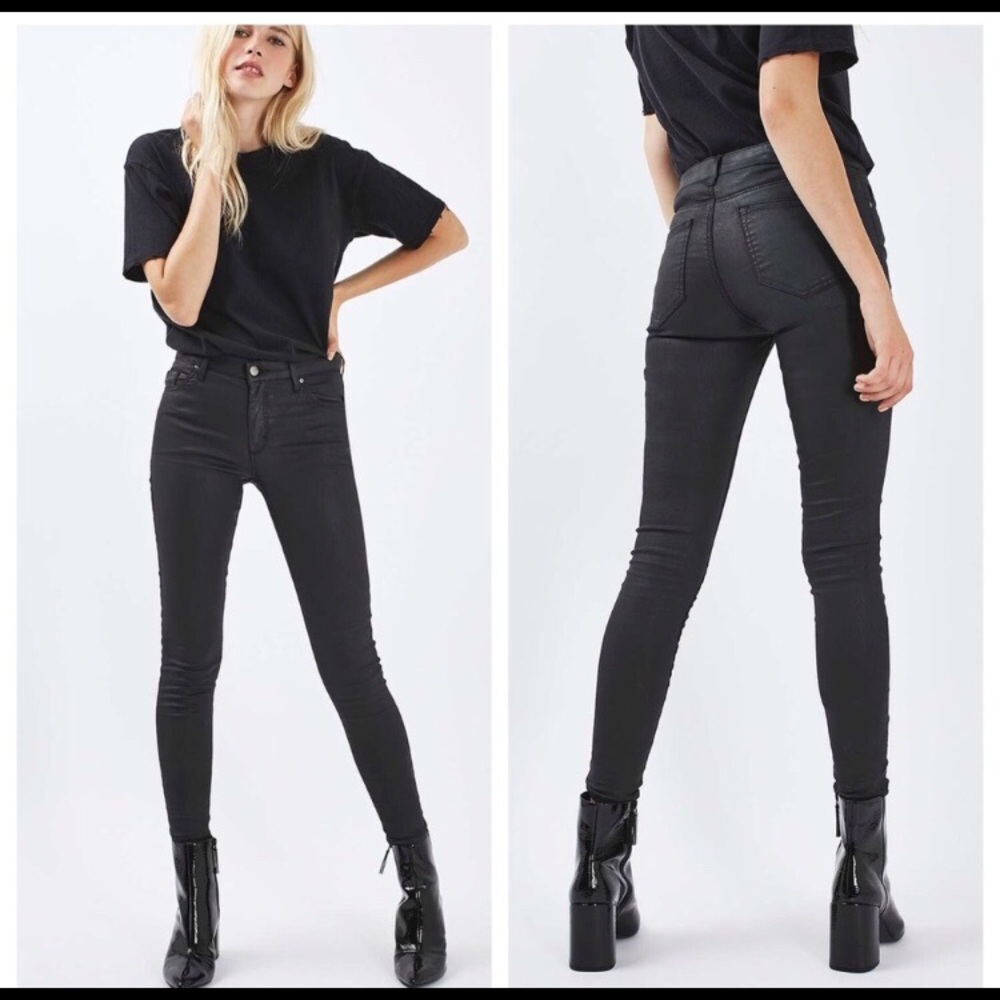 Topshop Leigh Moto coated